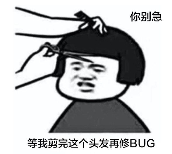 你别急 等我剪完这个头发再修BUG