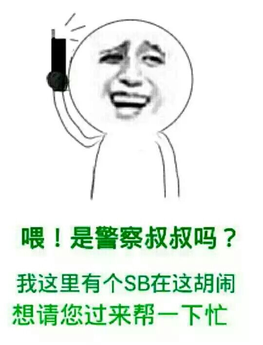 喂！是警察叔叔吗？我这里有个SB在这胡闹