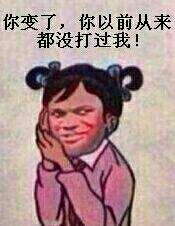 你变了，你以前从来都没打过我