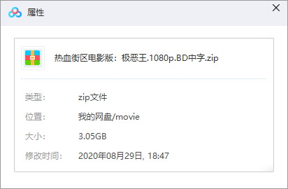 热血街区电影版：极恶王 网盘属性