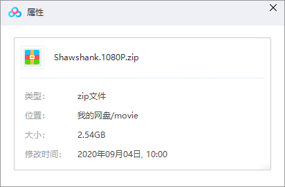 肖申克的救赎 网盘文件属性