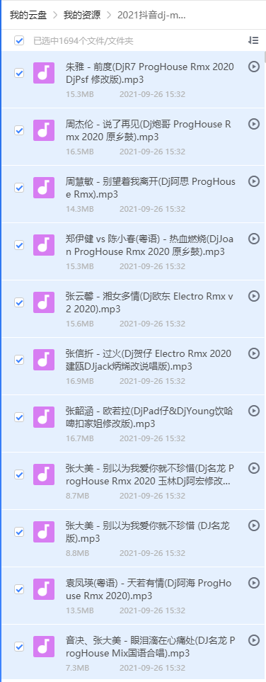 2021抖音歌曲dj音乐 网盘列表