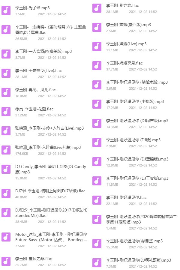 李玉刚音乐全集 歌曲列表2