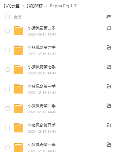 小猪佩奇中文版1-7季 资源列表