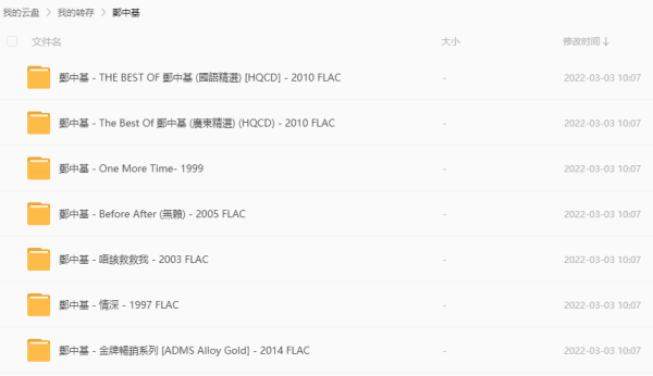 郑中基音乐合集 网盘属性