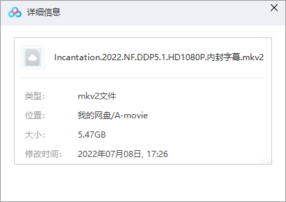 咒2022 网盘属性