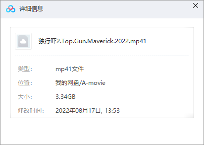 壮志凌云2：独行侠 网盘属性