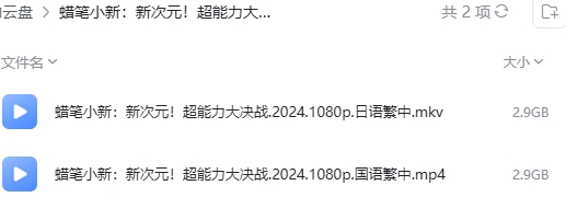 蜡笔小新:新次元!超能力大决战 网盘属性