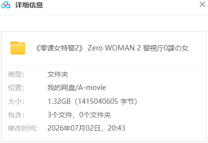 零女特警2 网盘属性