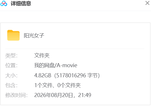 阳光女子合唱团 网盘属性
