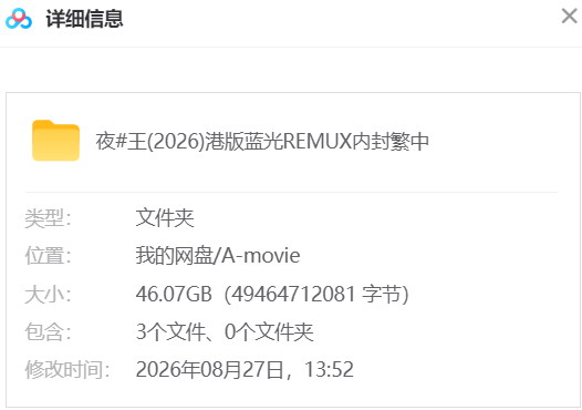 夜王 网盘属性